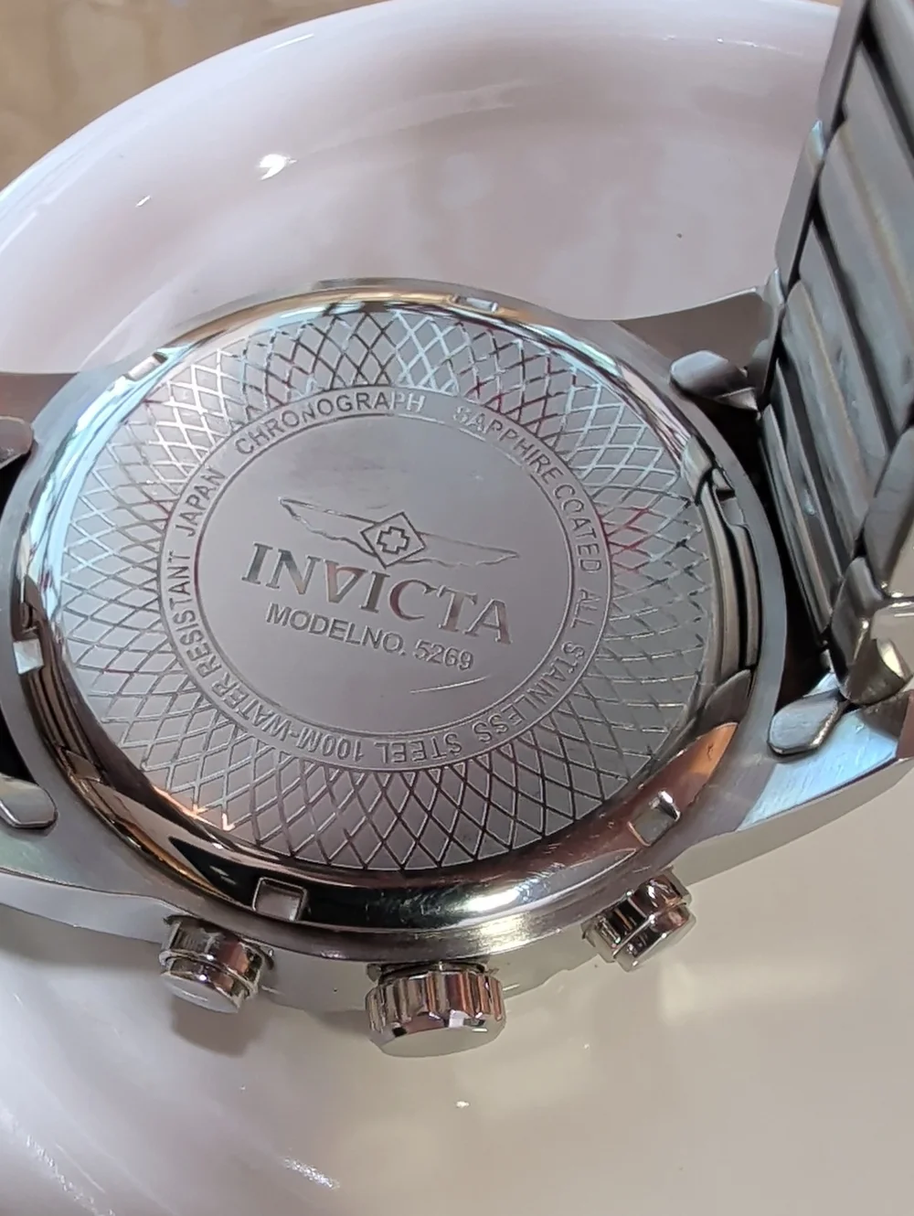 Super Sharp Men's Invicta Chronograph Watch Sapphire Coated Model 5269